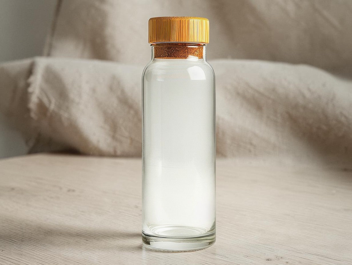Cookvala Borosilicate Glass Oil Dispenser Bottle with Airtight Bamboo Lid, 500ml
