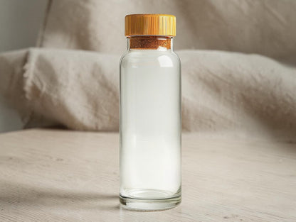 Cookvala Borosilicate Glass Oil Dispenser Bottle with Airtight Bamboo Lid, 500ml