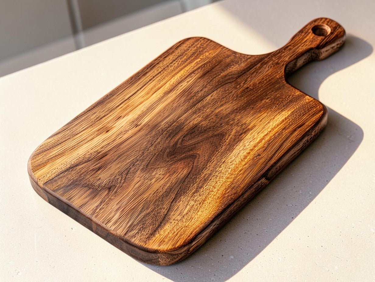Cookvala Solid Acacia Wood Cutting Board with Ergonomic Handle for Kitchen, 40x28cm