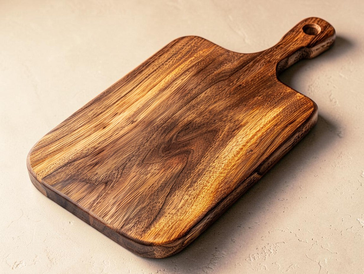 Cookvala Solid Acacia Wood Cutting Board with Ergonomic Handle for Kitchen, 40x28cm
